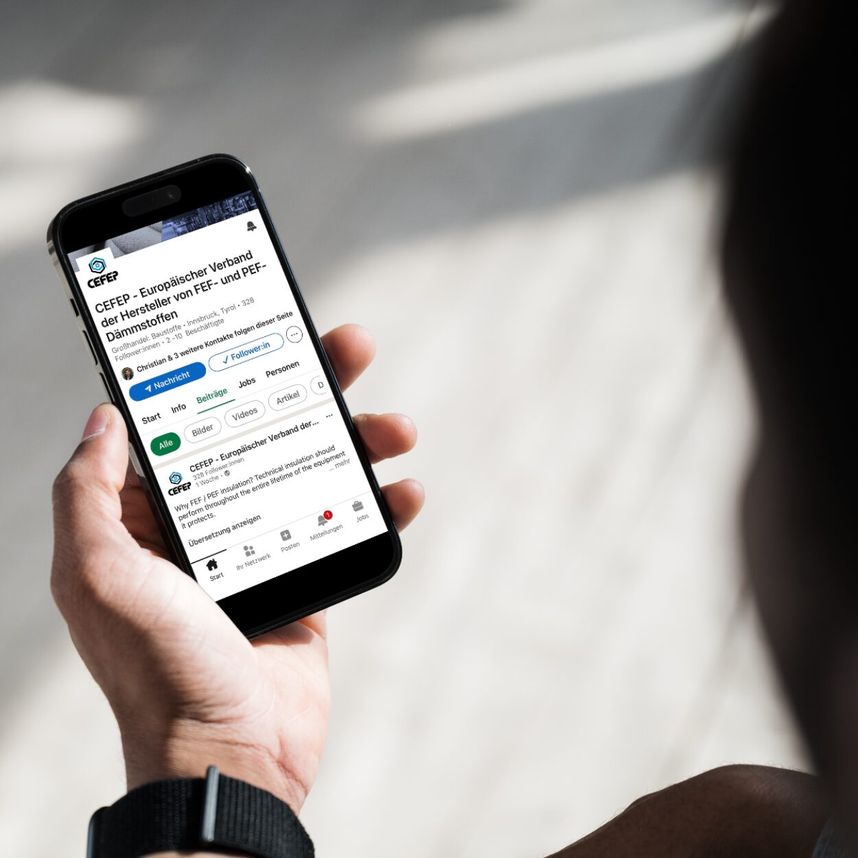 Mobile Phone with CEFEP on LinkedIn